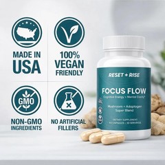 Reset+Rise Nootropic Brain Supplement Lions Mane Mushroom – And Energy