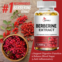 High Potency Berberine HCL 1200mg | Cholesterol & Glucose Balance Pills