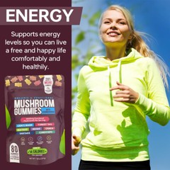 Functional Mushroom Gummies, 2500mg w/Ashwagandha Shiit Blend for Focus Immunity