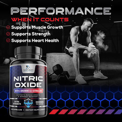 Nitric Oxide Booster 3000mg L-Arginine 3X Extra Strength Capsules