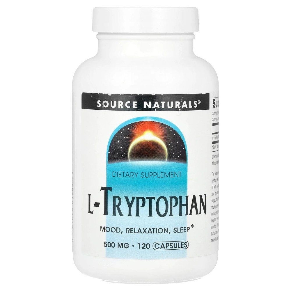 2 X Source Naturals, L-Tryptophan, 500 mg , 120 Capsules