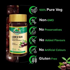 Zandu Lean & Slim | Weight Loss Support | Metabolism Booster 60 Caps | Free Ship
