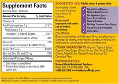 Nature Made Collagen Gummies with Vitamin C, Zinc and Biotin, Hydrolyzed Collage